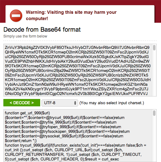 WordPress Malware Base64
