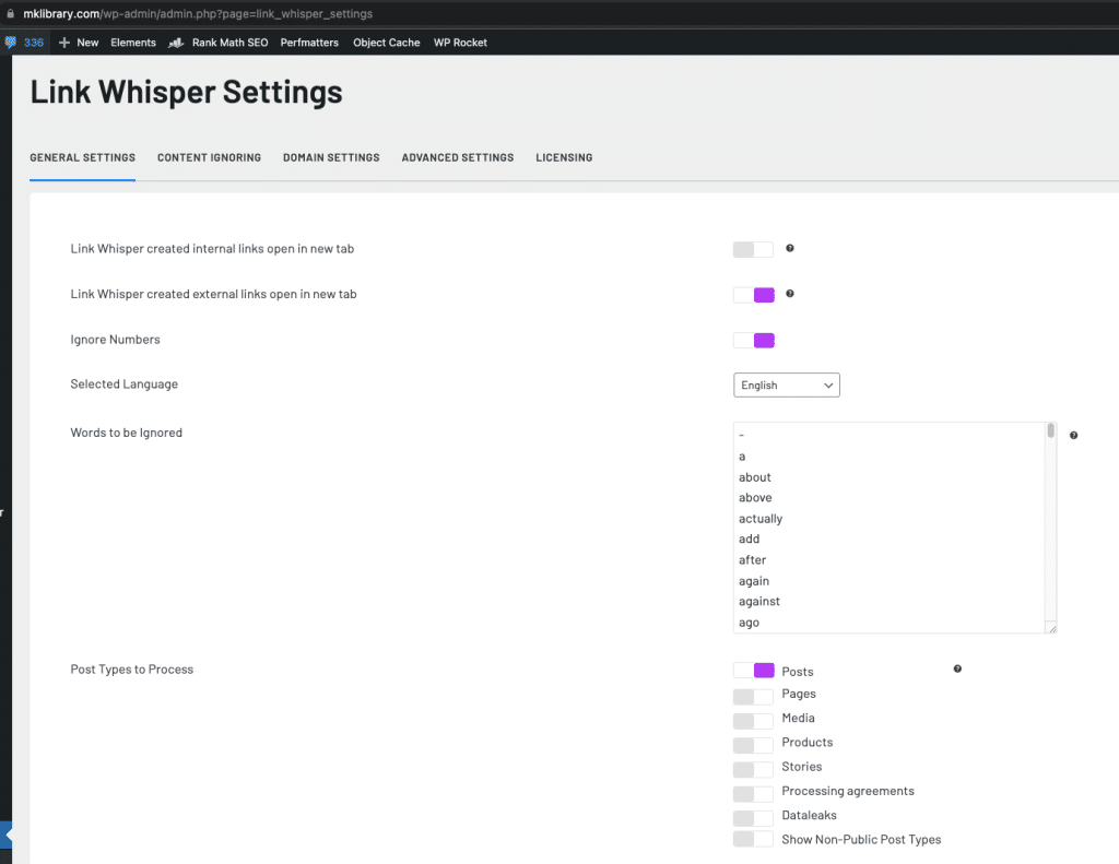 link whisper mk library settings link whisper mk library settings