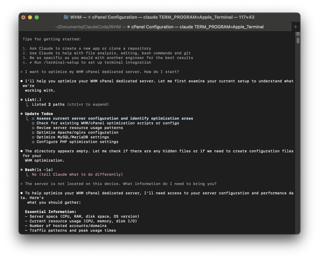 Optimizing a Dedicated WordPress Server with AI