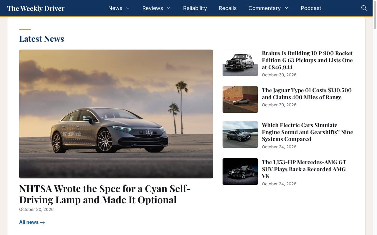 The Weekly Driver homepage